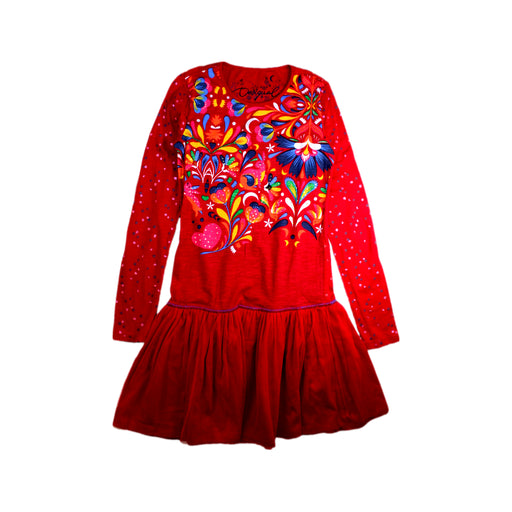A Red Long Sleeve Dresses from Desigual in size 11Y for girl. (Front View)