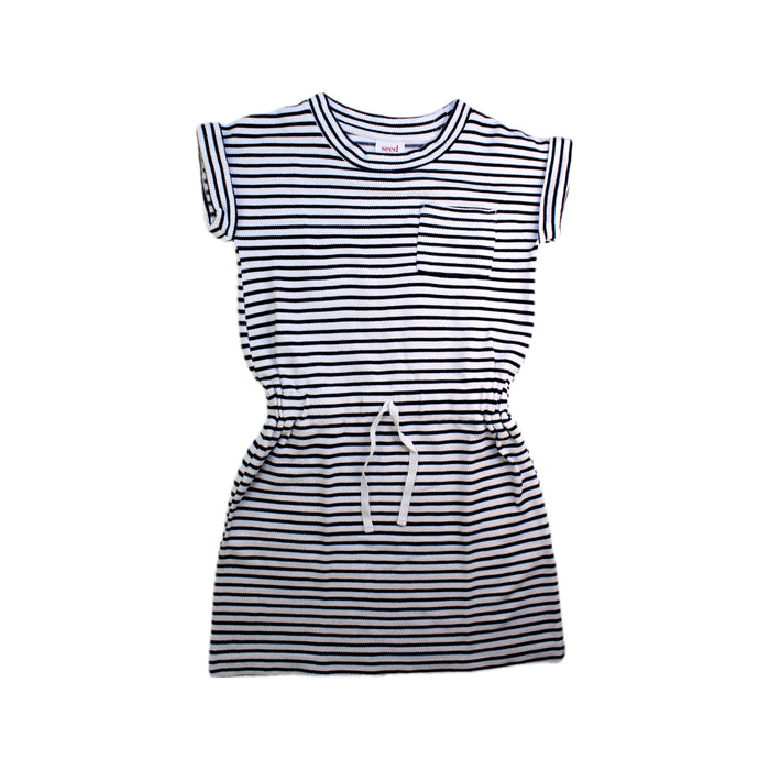A White Short Sleeve Dresses from Seed in size 7Y for girl. (Front View)