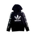 A Black Hooded Sweatshirts from Adidas in size 10Y for boy. (Front View)