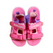 A Pink Sandals from MLB in size 10Y for girl. (Back View)