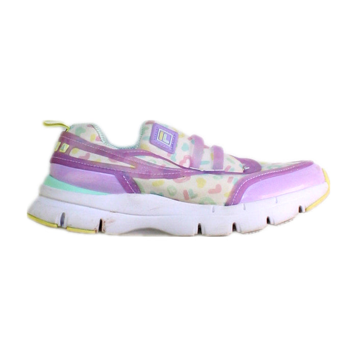 A Purple Sneakers from Fila in size 10Y for girl. (Front View)