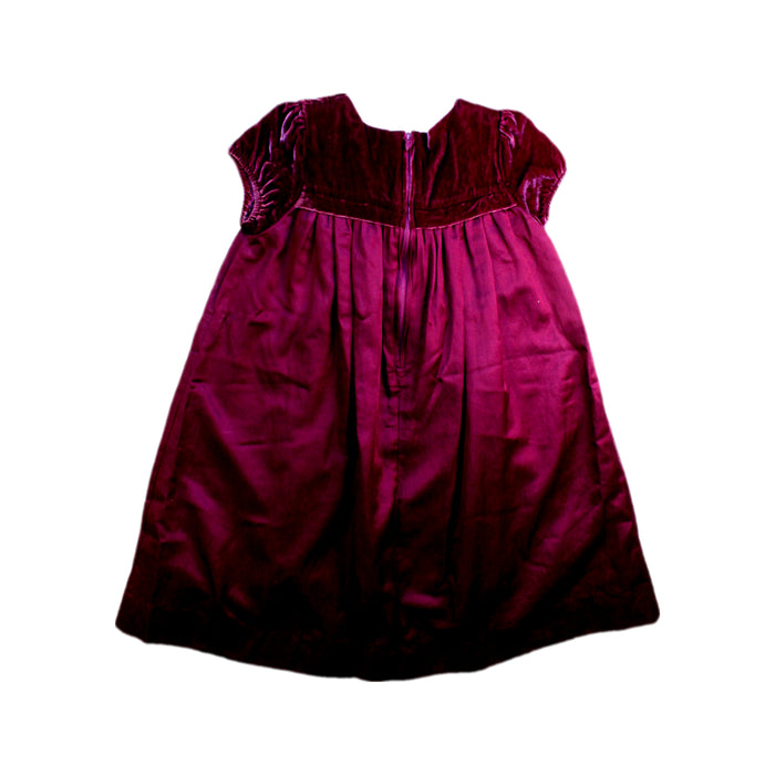 A Burgundy Short Sleeve Dresses from Jacadi in size 8Y for girl. (Back View)