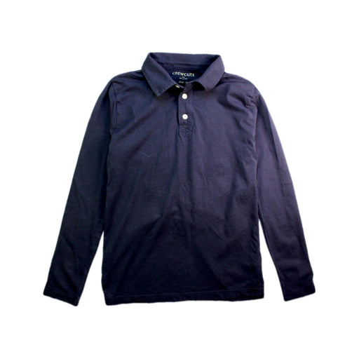 A Navy Long Sleeve Polos from Crewcuts in size 10Y for boy. (Front View)