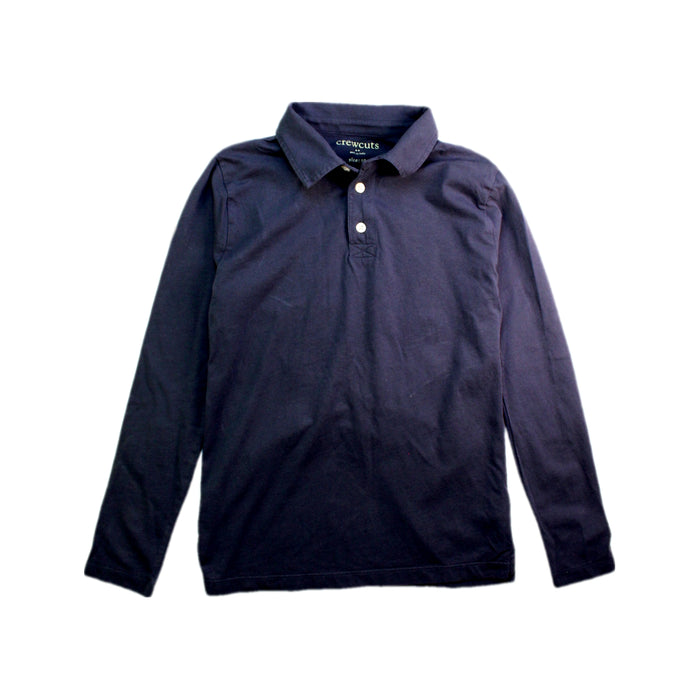A Navy Long Sleeve Polos from Crewcuts in size 10Y for boy. (Front View)