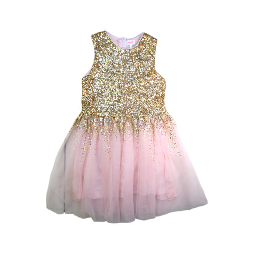 A Gold Sleeveless Dresses from Seed in size 8Y for girl. (Front View)