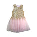 A Gold Sleeveless Dresses from Seed in size 8Y for girl. (Front View)