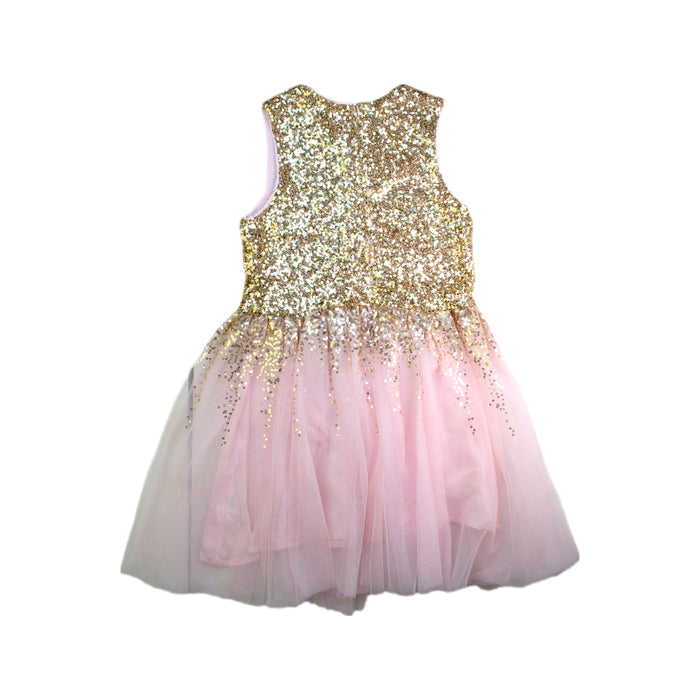 A Gold Sleeveless Dresses from Seed in size 8Y for girl. (Back View)