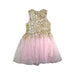 A Gold Sleeveless Dresses from Seed in size 8Y for girl. (Back View)
