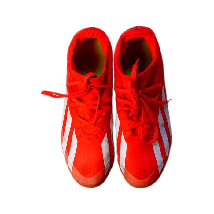 A Red Cleats/Soccer Shoes from Adidas in size 14Y for neutral. (Back View)
