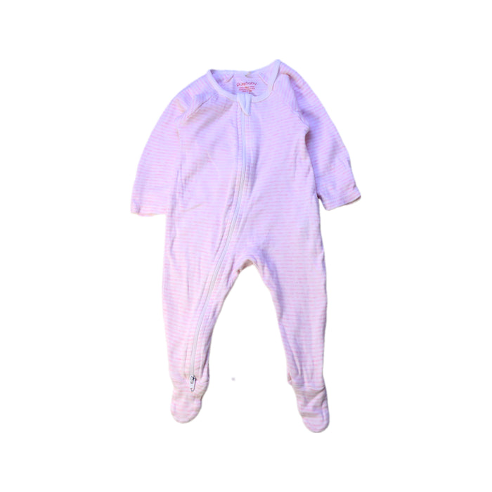 A Pink Onesies from Purebaby in size 0-3M for girl. (Front View)