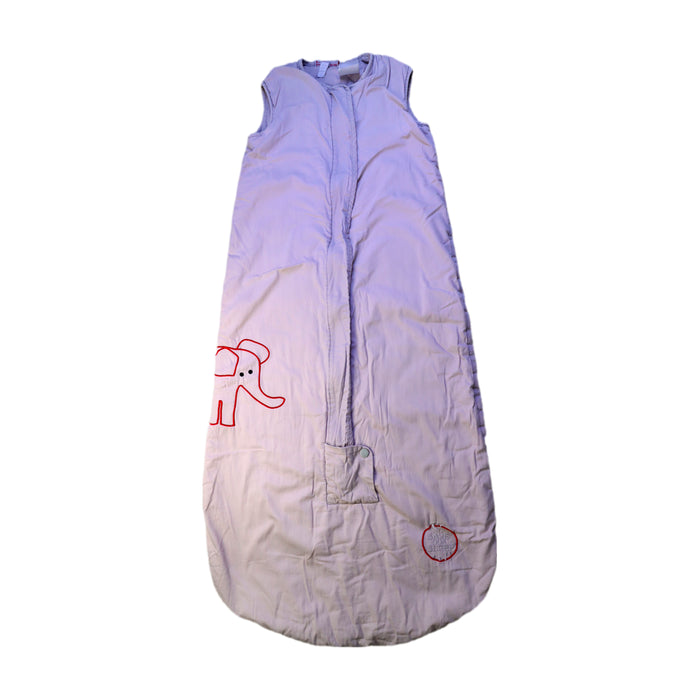 A White Sleepsacs from Save Our Sleep in size 6-12M for neutral. (Front View)