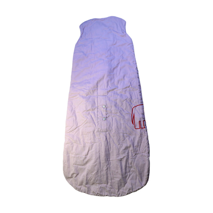 A White Sleepsacs from Save Our Sleep in size 6-12M for neutral. (Back View)