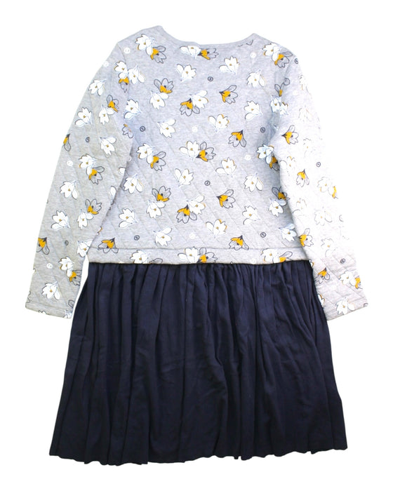 A Grey Long Sleeve Dresses from Petit Bateau in size 12Y for girl. (Back View)