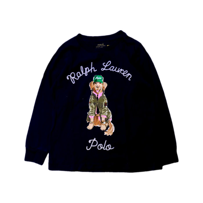 A Navy Long Sleeve T Shirts from Polo Ralph Lauren in size 4T for boy. (Front View)