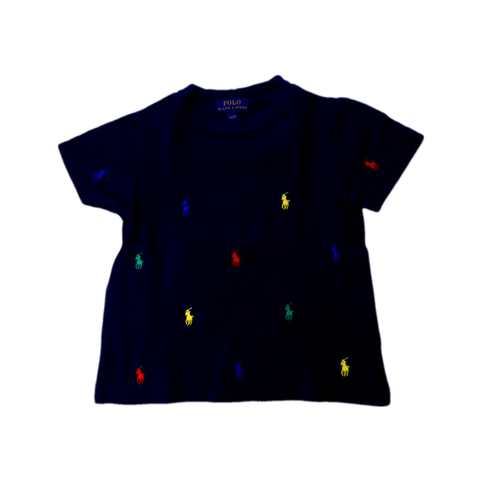 A Navy Short Sleeve T Shirts from Polo Ralph Lauren in size 2T for boy. (Front View)