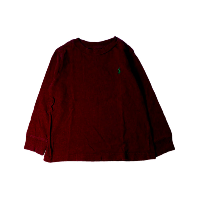 A Burgundy Long Sleeve T Shirts from Polo Ralph Lauren in size 3T for boy. (Front View)