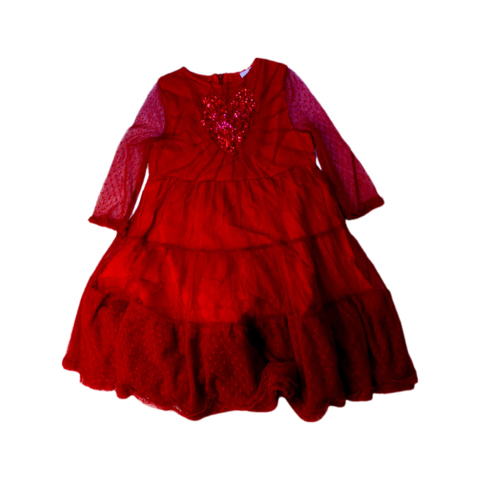 A Red Long Sleeve Dresses from Wild & Gorgeous in size 4T for girl. (Front View)