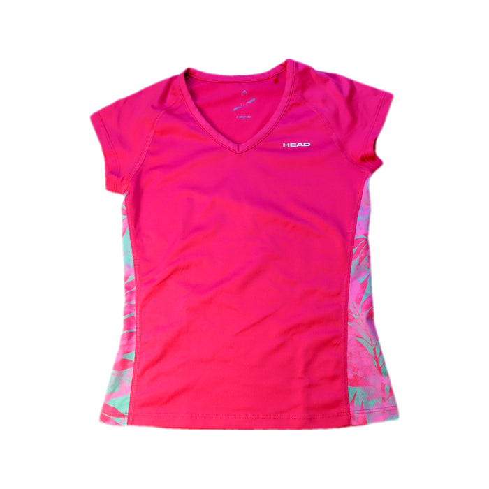 A Pink Active Tops from HEAD in size 5T for girl. (Front View)