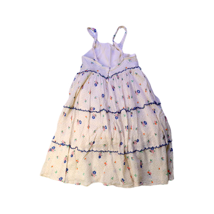 A White Sleeveless Dresses from Emile et Ida in size 6T for girl. (Back View)