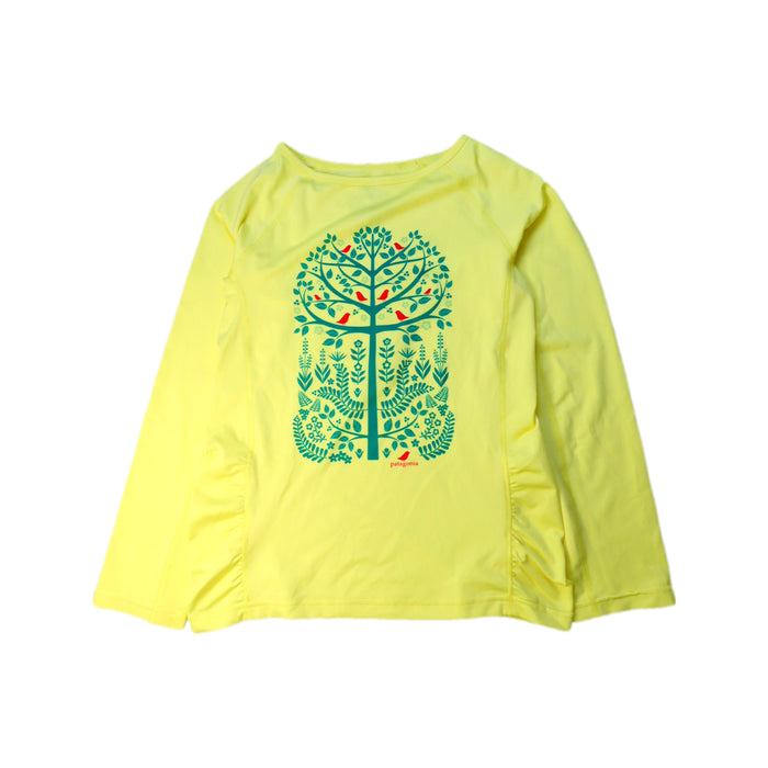 A Yellow Long Sleeve T Shirts from Patagonia in size 10Y for girl. (Front View)