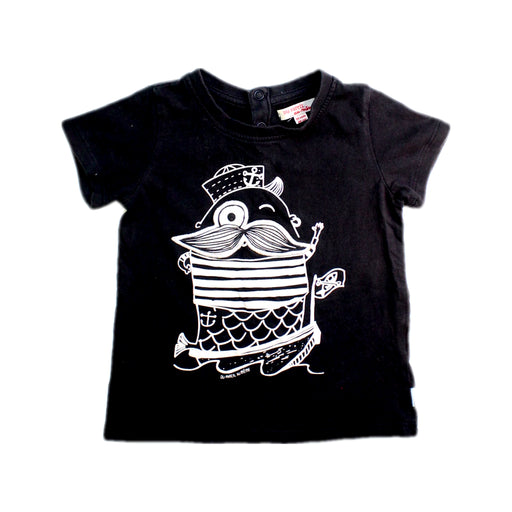 A Black Short Sleeve T Shirts from DPAM in size 18-24M for boy. (Front View)