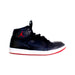 A Black Sneakers from Air Jordan in size 14Y for boy. (Front View)