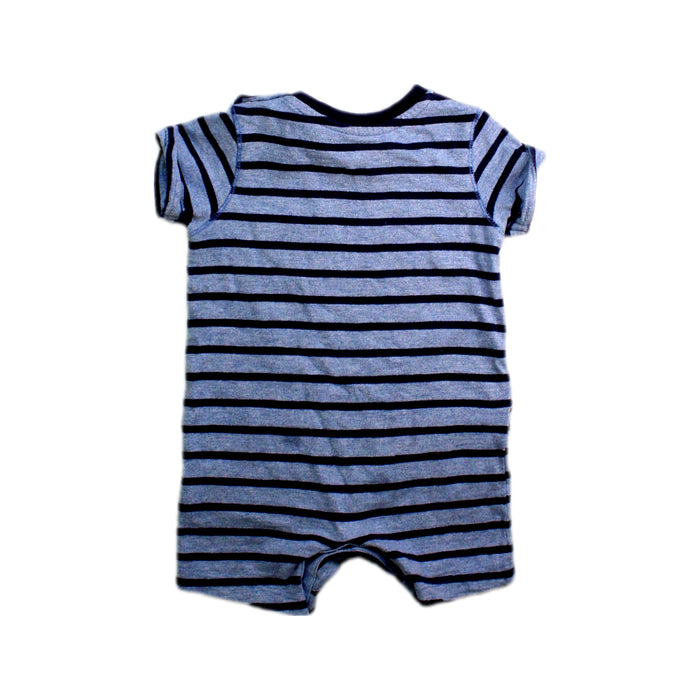 A Blue Short Sleeve Rompers from Mothercare in size 0-3M for boy. (Back View)