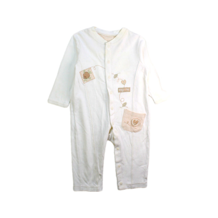 A White Onesies from Natures Purest in size 3-6M for neutral. (Front View)
