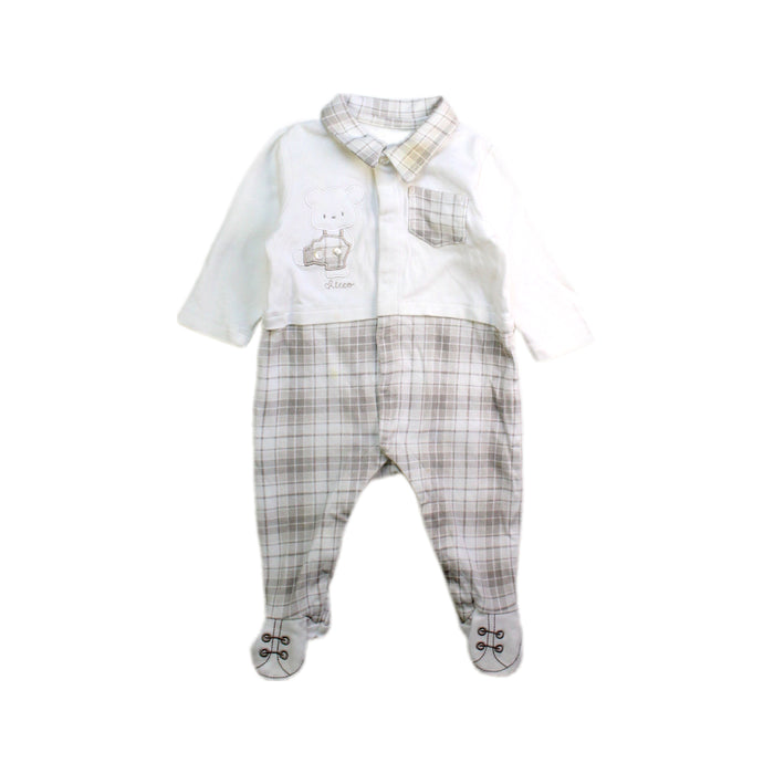 A White Long Sleeve Rompers from Chicco in size 3-6M for boy. (Front View)