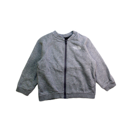A Grey Zippered Sweatshirts from The North Face in size 18-24M for boy. (Front View)