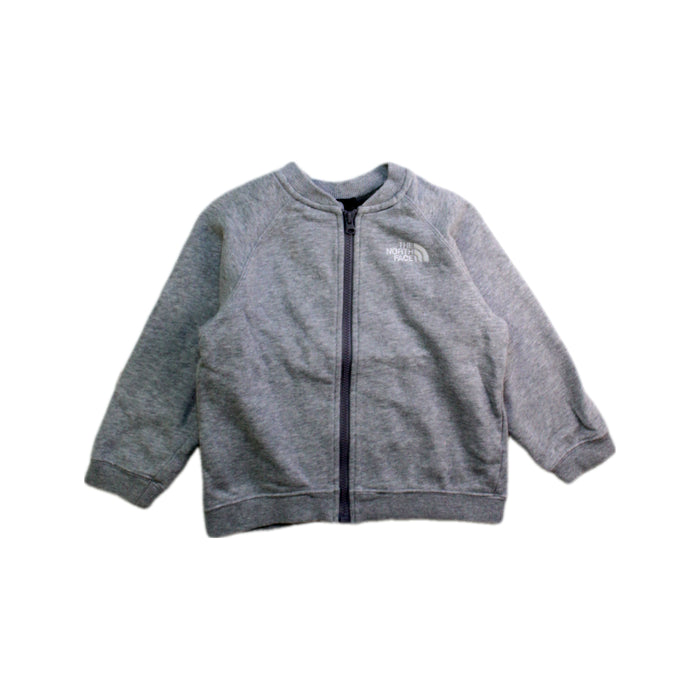 A Grey Zippered Sweatshirts from The North Face in size 18-24M for boy. (Front View)