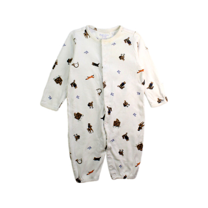 A White Onesies from Ralph Lauren in size 0-3M for boy. (Front View)
