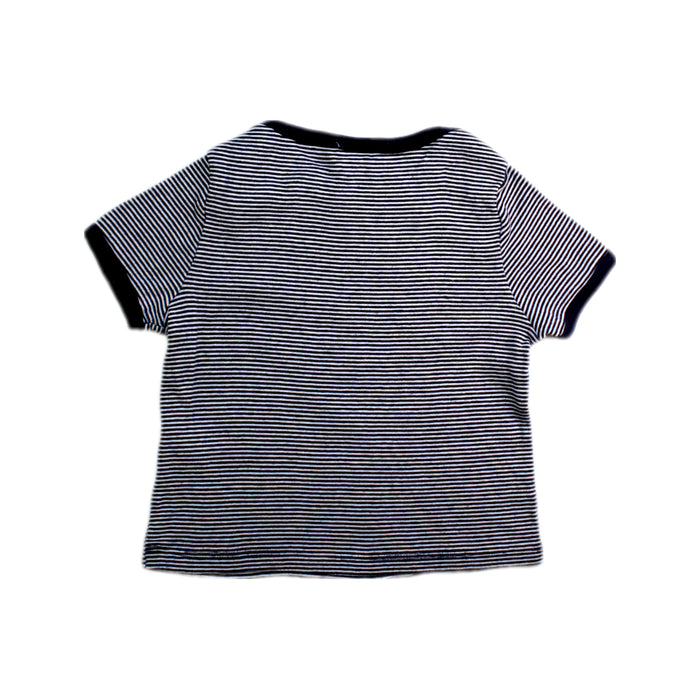 A Black Short Sleeve T Shirts from Petit Bateau in size 12-18M for boy. (Back View)