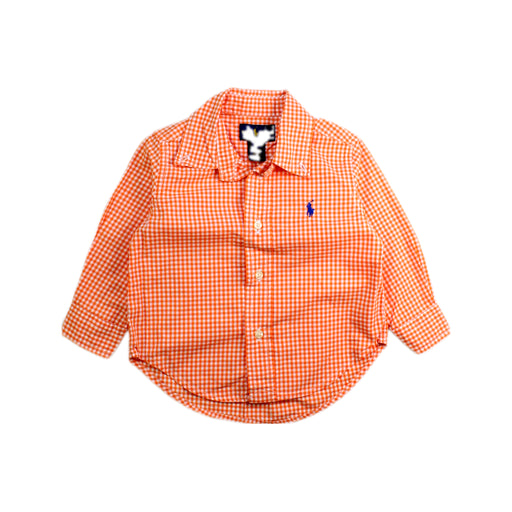 A Orange Long Sleeve Shirts from Ralph Lauren in size 6-12M for boy. (Front View)