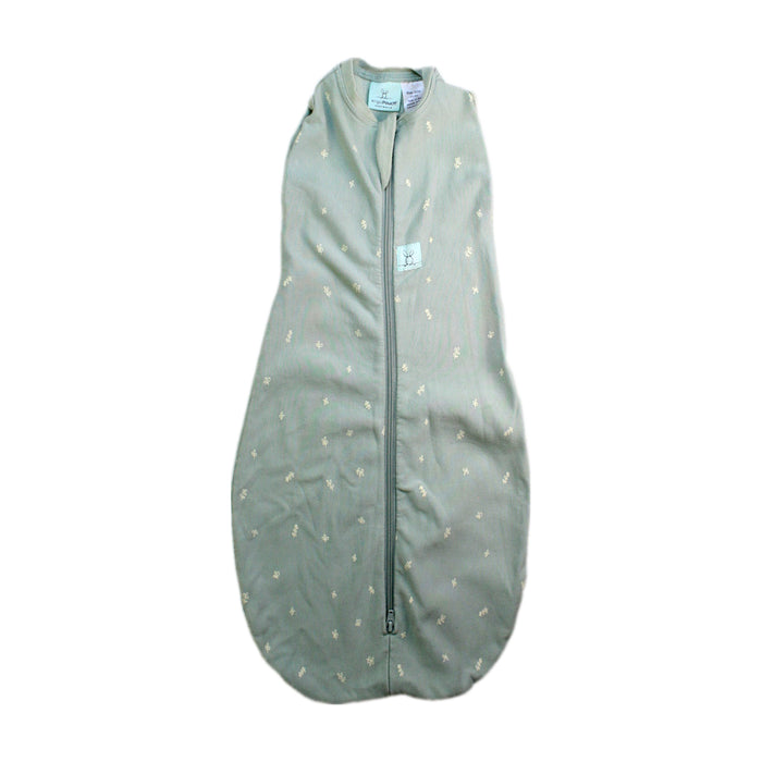 A Green Sleepsacs from ErgoPouch in size 0-3M for neutral. (Front View)