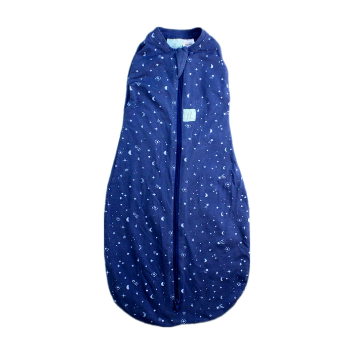 A Navy Sleepsacs from ErgoPouch in size 0-3M for neutral. (Front View)