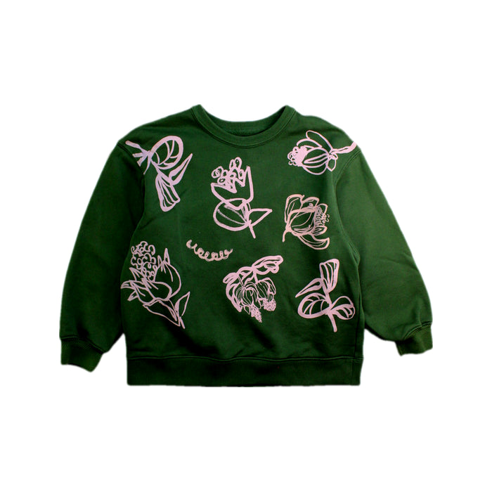 A Green Crewneck Sweatshirts from jnby by JNBY in size 4T for girl. (Front View)