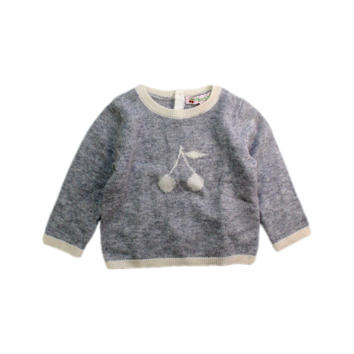 A Grey Knit Sweaters from Bonpoint in size 3-6M for girl. (Front View)