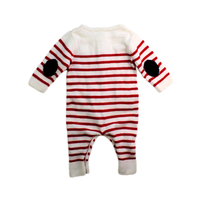 A Red Long Sleeve Rompers from Jacadi in size Newborn for boy. (Back View)