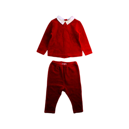 A Red Pants Sets from Bonpoint in size 3-6M for girl. (Front View)