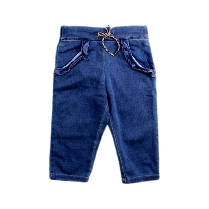 A Blue Jeggings from Chloe in size 6-12M for girl. (Front View)