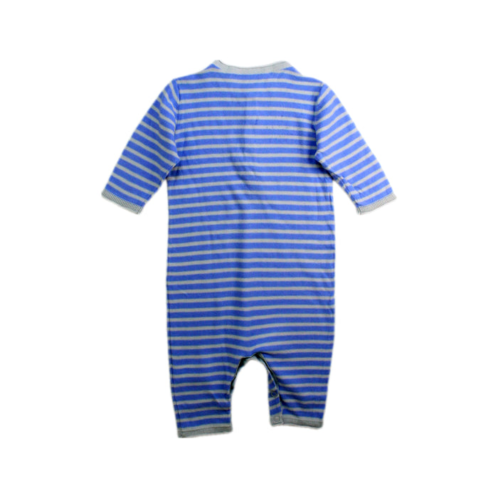 A Blue Long Sleeve Rompers from Bonpoint in size 0-3M for boy. (Back View)