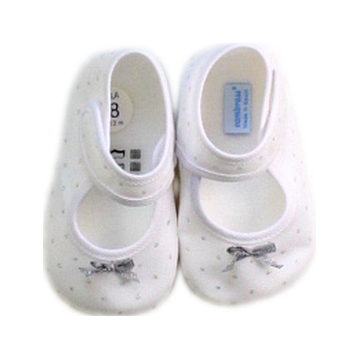 A White Flats from Cambrass in size 6-12M for girl. (Back View)