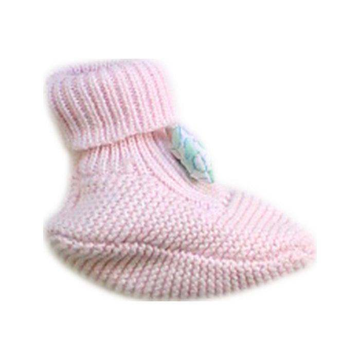 A Pink Booties from Jacadi in size 4T for girl. (Front View)