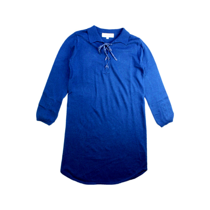 A Blue Long Sleeve Dresses from Excuse My French in size 8Y for girl. (Front View)