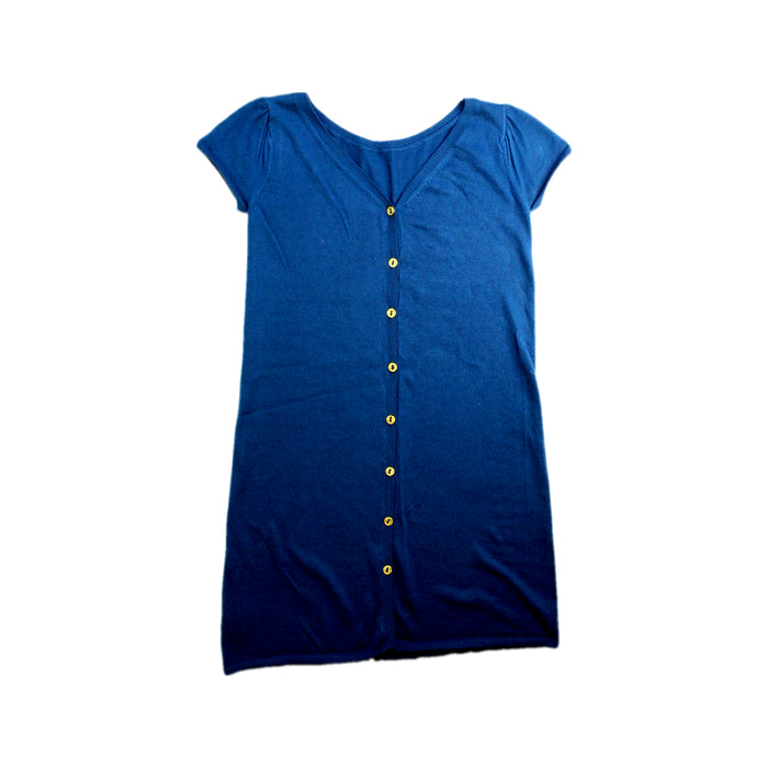A Blue Short Sleeve Dresses from Excuse My French in size 6T for girl. (Back View)