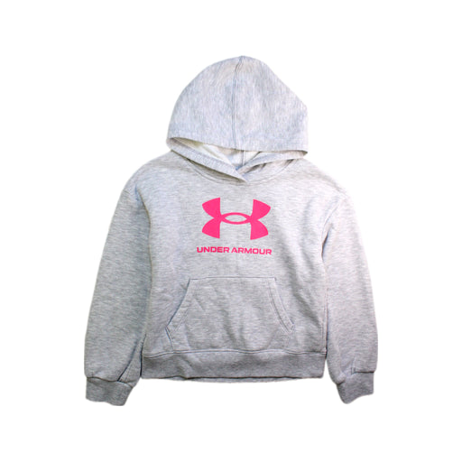 A Grey Hooded Sweatshirts from Under Armour in size 6T for girl. (Front View)