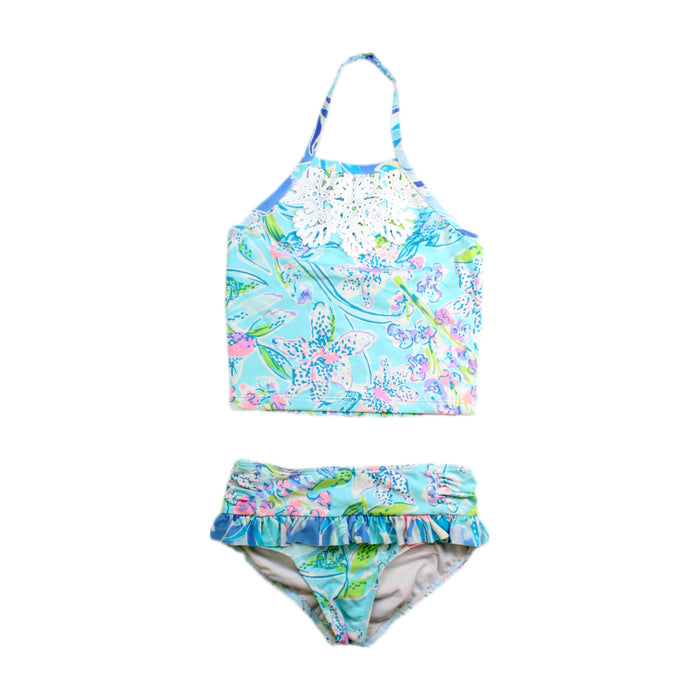 A Blue Bikinis from Lilly Pulitzer in size 5T for girl. (Front View)