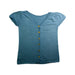A Blue Short Sleeve Tops from Excuse My French in size 6T for girl. (Back View)