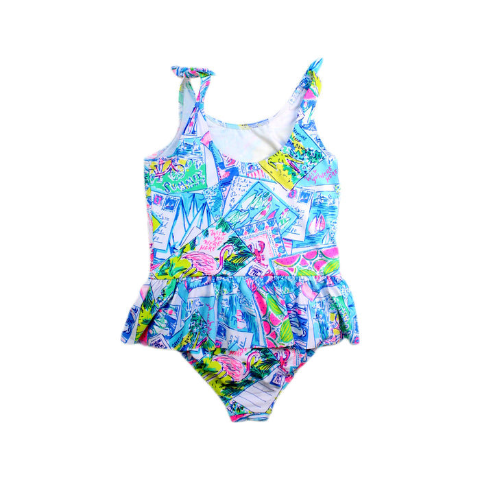 A Multicolour Swimsuits from Lilly Pulitzer in size 7Y for girl. (Back View)